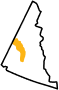 Map of Yukon Territory with klondike region highlighted.